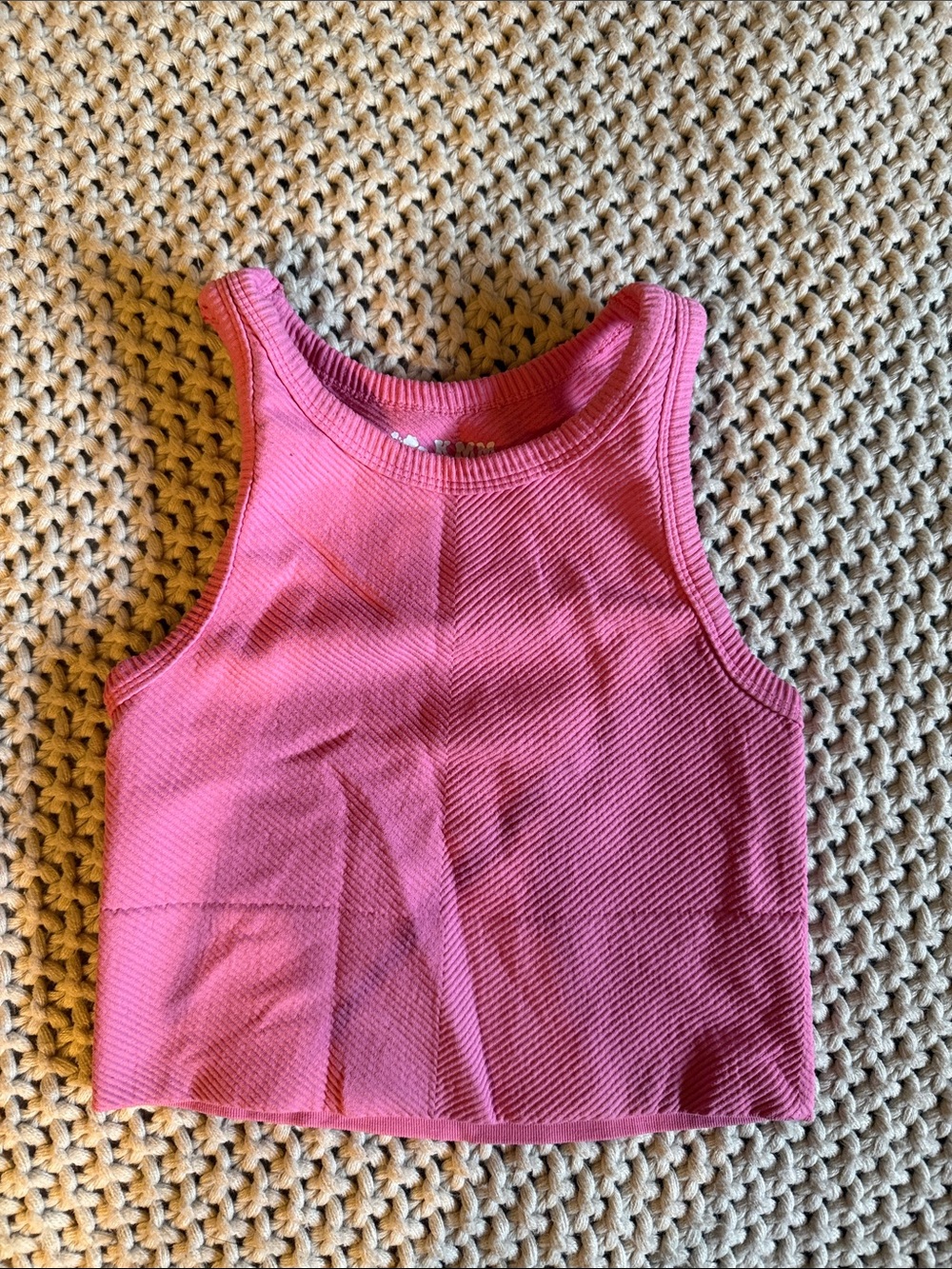Pink Ribbed Crop Tank Top Women’s